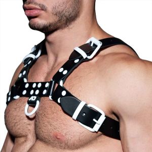 Addicted AD Fetish Leather Colour Harness ADF119 White