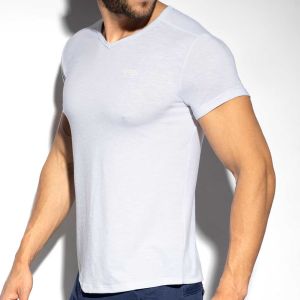 ES Collection V-Neck Flame T-Shirt TS283 White