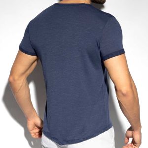 ES Collection V-Neck Flame T-Shirt TS283 Navy