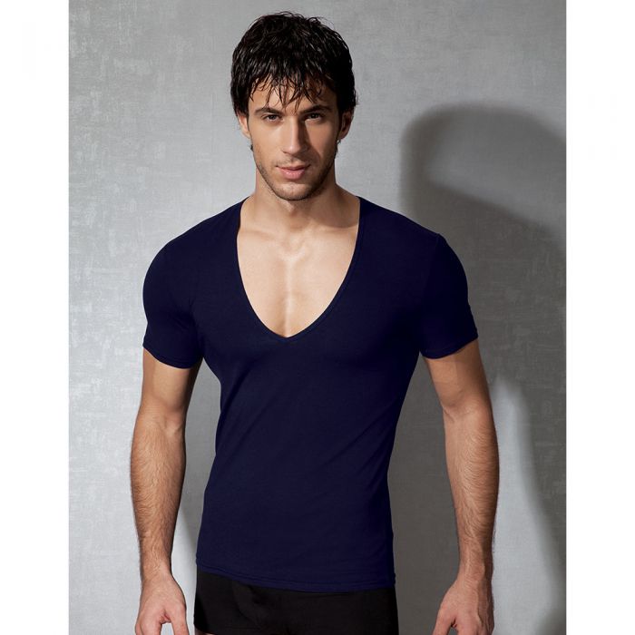 Men's Basic Deep V Neck T Shirt