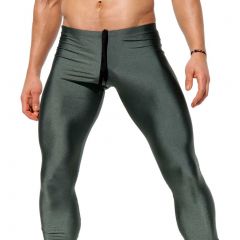 Rufskin Lunge Metallic Shine Nylon Sport Leggings Army