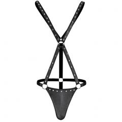 Male Power Fetish Warrior Thong PAK-139 Black