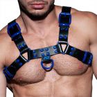 Addicted AD Fetish Leather Colour Harness ADF119 Royal Blue Mens Adult Accessories